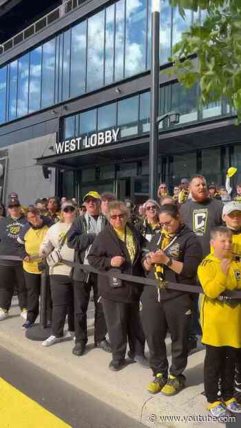 Ready to welcome our players to the Fortress 🖤💛 #crew96 #soccer #mls #rivalry #supporters