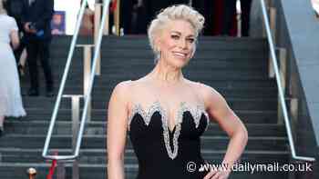 BAFTA TV Awards 2024: Hannah Waddingham exudes glamour in a black figure-hugging gown adorned with crystals as she poses on the red carpet