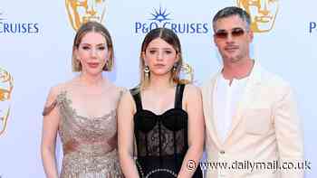 BAFTA TV Awards 2024: Katherine Ryan dazzles in a gold gown as she joins her husband Bobby Kootstra and daughter Violet, 14, on the red carpet