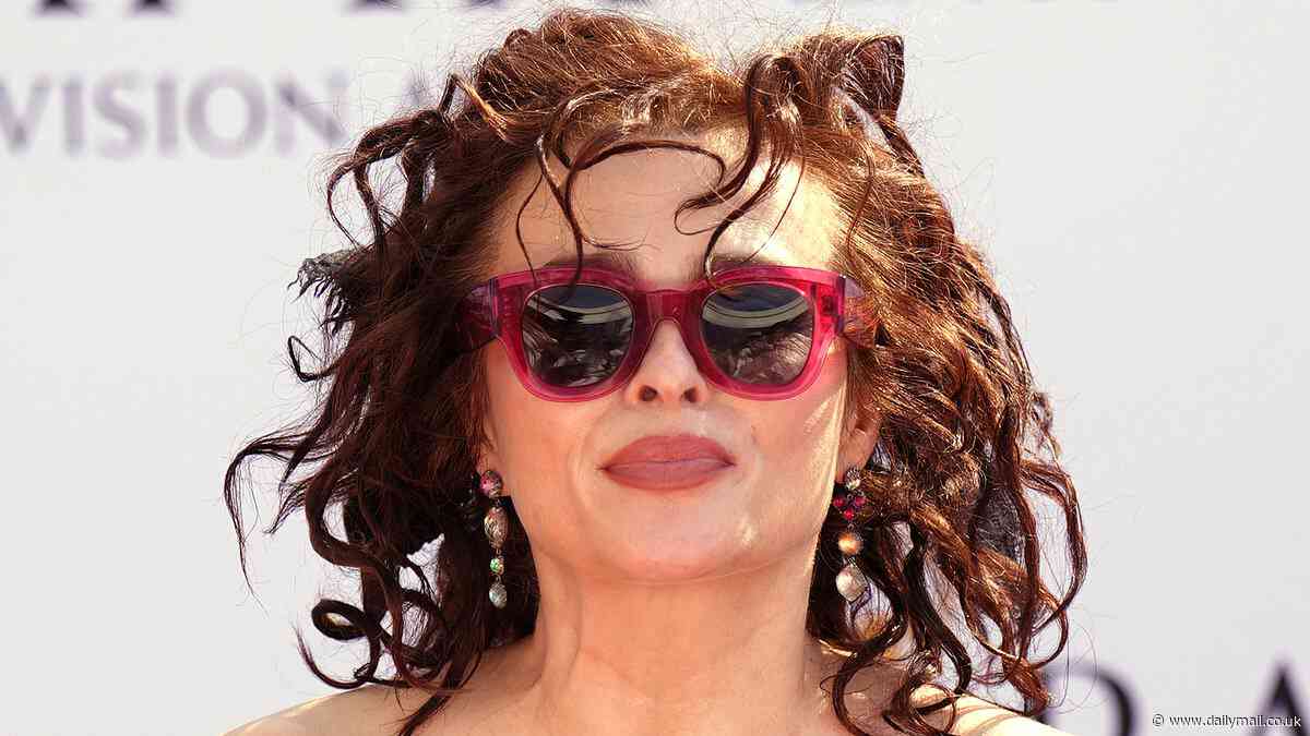 Helena Bonham Carter channels her inner rock star as she arrives on the red carpet in black-tinted sunglasses for the BAFTA Television Awards 2024