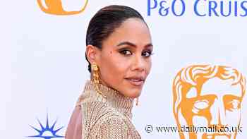 Alex Scott looks every inch the golden goddess in a figure-hugging knit dress as she attends the 2024 BAFTA Television Awards without girlfriend Jess Glynne