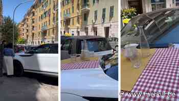 „Bellissimo“: SUV parkt dreist vor Italien-Restaurant – Denkzettel auf Motorhaube sorgt für Belustigung