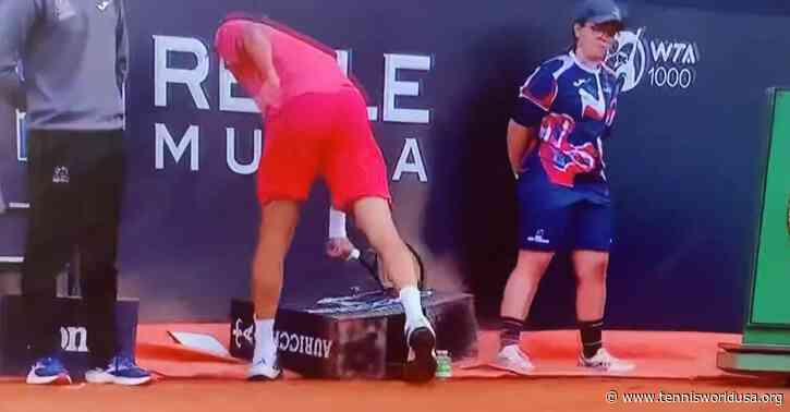 Watch: Stefanos Tsitsipas destroys advertising board after one game, explains why
