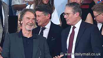 Sir Jim Ratcliffe meets Arsenal fan Sir Keir Starmer at Old Trafford 'to discuss Man United's new stadium plans'... with the Red Devils boss plotting 'Wembley of the North' amid stadium flooding in Arsenal defeat