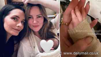 Melissa George celebrates her first Mother's Day with newborn son at a restaurant in France after welcoming her third child at age 47