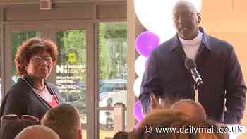 Michael Jordan weeps during grand opening of his third clinic with his mom in North Carolina