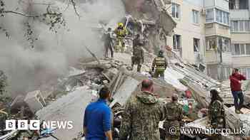 Russia blames Ukraine after blast destroys apartments
