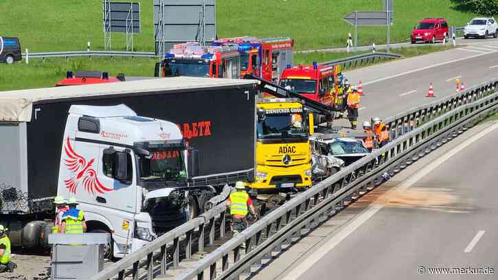 Betrunkener Lkw-Fahrer verursacht Verkehrsunfall auf A96 bei Landsberg Nord – Diesel läuft in den Lech