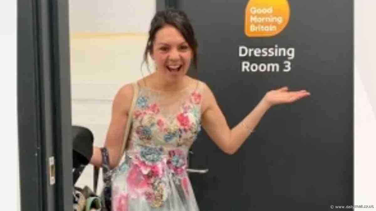 Who needs Holly and Phil? Good Morning Britain's Laura Tobin arrives to work STILL wearing her BAFTA dress after all-night partying with Lorraine Kelly