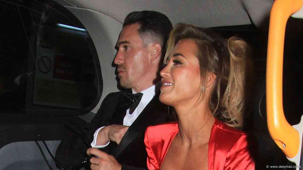 Worse for wear Love Island stars Georgia Harrison and Maura Higgins pile into a taxi with MIC's Josh Patterson and TOWIE's Pete Wicks after boozy BAFTA TV Awards