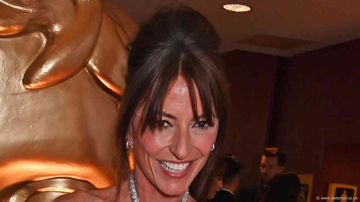 BAFTA TV Awards: Davina McCall, 56, flashes some cleavage in a bejewelled black dress as she attends ceremony