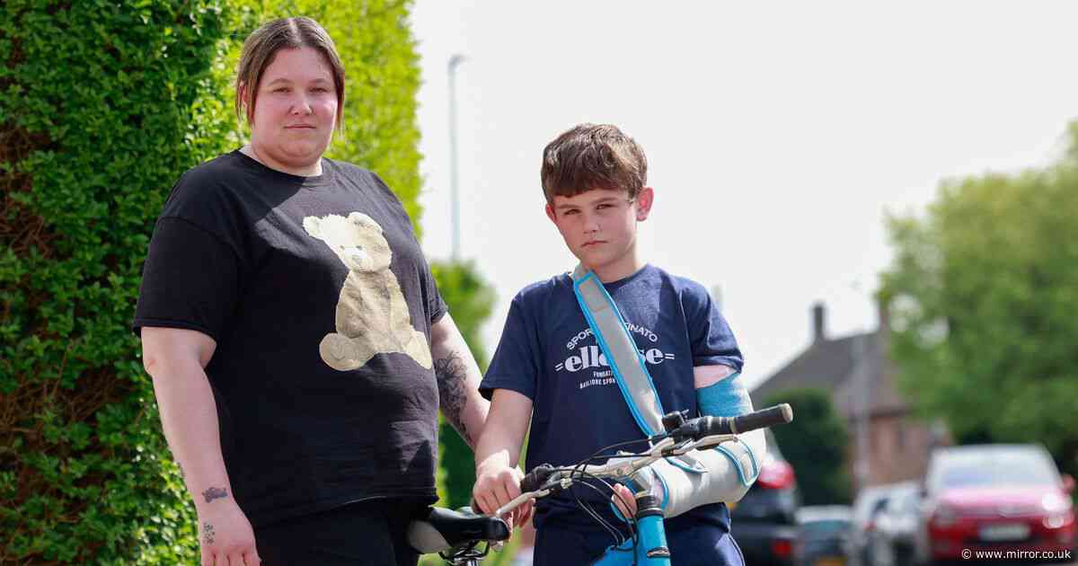 Boy, 11, breaks arm in ditch after being 'chased by taxi driver who drove off'