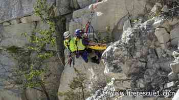 Conn. firefighter rappelled down cliff to rescue trapped dog