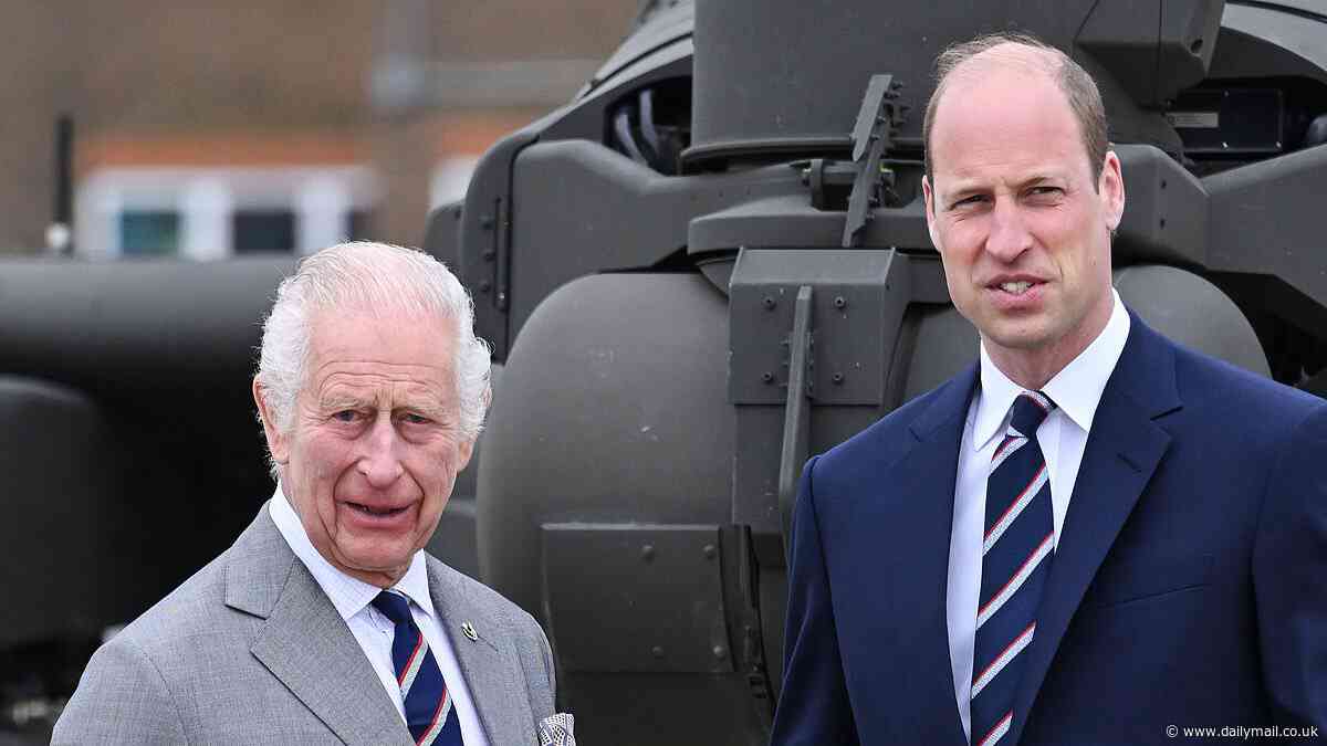 By royal appointment! Charles arrives for rare joint engagement with son William as the King prepares to make him the leader of Harry's old Army regiment - while estranged duke jets back after unofficial Nigeria tour