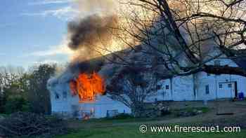 10 FDs respond to 3-alarm Maine barn fire