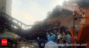 Metal parking tower, massive hoarding collapses amid gusty wind in Mumbai