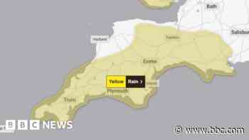 Heavy rain warning for Devon and Cornwall