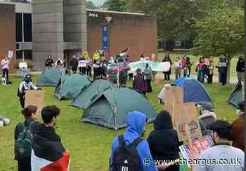 University of Sussex students create camp in Palestine protest