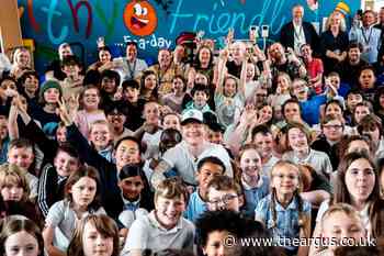 Ed Sheeran's surprise visit to Brighton school in pictures