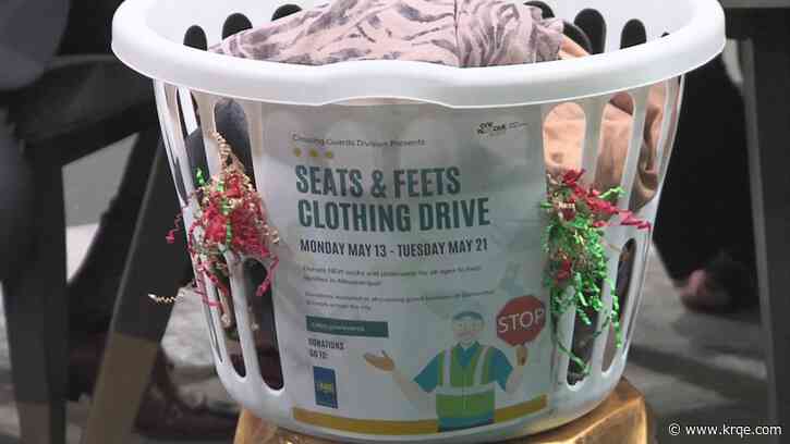 Collecting underwear and socks with the 'Seats and Feets Clothing Drive'
