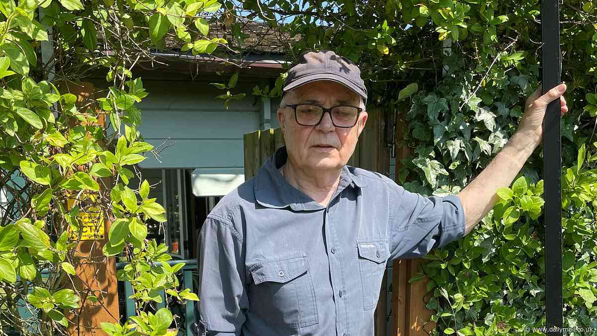 Is this the pettiest neighbour row yet? Landowner puts chain link fence up across pensioner's garden gate to stop him walking on 35inch-wide strip of private land right outside it