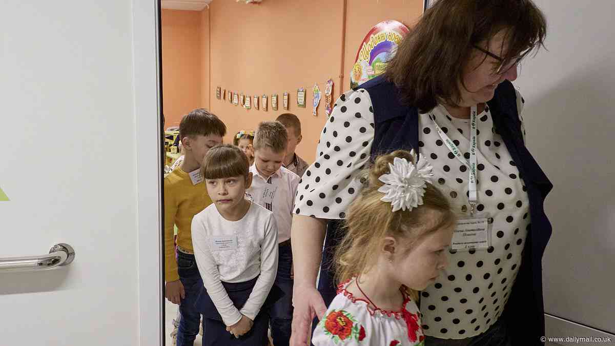 Ukrainian schoolchildren head underground in bomb-proof classrooms as Vladimir Putin launches latest onslaught on the city of Kharkiv