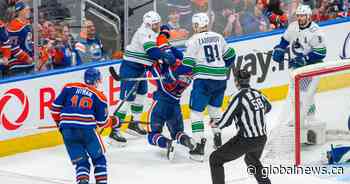 Canucks’ Soucy suspended 1 game, Zadorov fined for cross-checking Oilers’ Connor McDavid