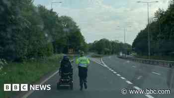 Mobility scooter rider escorted off dual carriageway