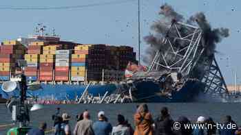 Unglücksschiff freigelegt: Brückentrümmer in Baltimore gesprengt