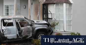 Luxury car swindler targeted as burning cars slam into suburban home