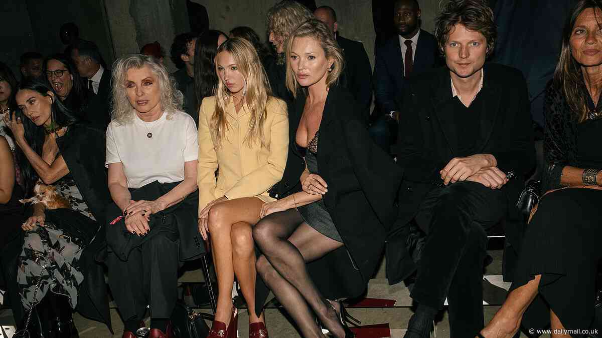 Kate Moss and long-term love Nikolai von Bismarck share some VERY frosty front row chemistry as they make first joint appearance in months... moments after photo showed supermodel, 50, hand-in-hand with Bob Marley's 27-year old grandson