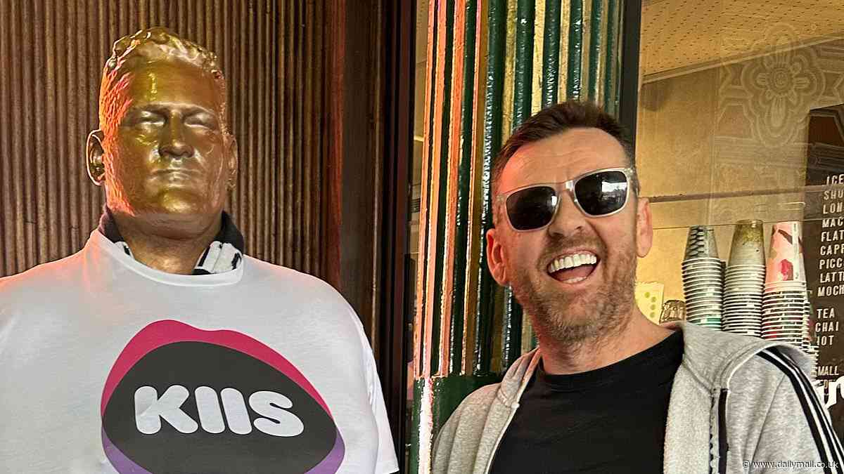 KIIS FM staffer defaces Brendan Fevola statue in Melbourne… and even Kyle Sandilands brands the stunt 'childish'