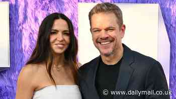 Matt Damon and wife Luciana Barroso cut a chic date night look in black and white at IF premiere in New York City
