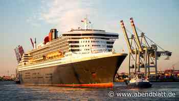 „Queen Mary 2“ für Stippvisite in Hamburg eingetroffen