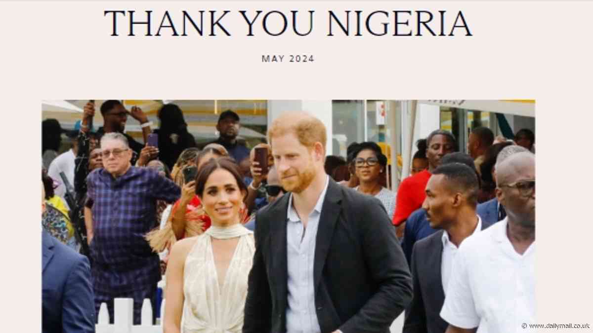 Harry and Meghan hint there are more quasi-royal tours in the pipeline as they thank Nigeria for 'the first of many memorable trips'