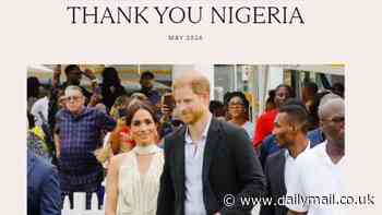 Harry and Meghan hint there are more quasi-royal tours in the pipeline as they thank Nigeria for 'the first of many memorable trips'