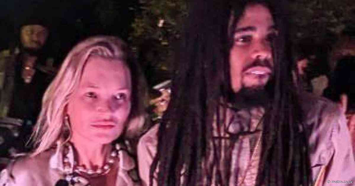 Kate Moss, 50, holds hands with music legend’s grandson, 27, before awkward appearance with boyfriend