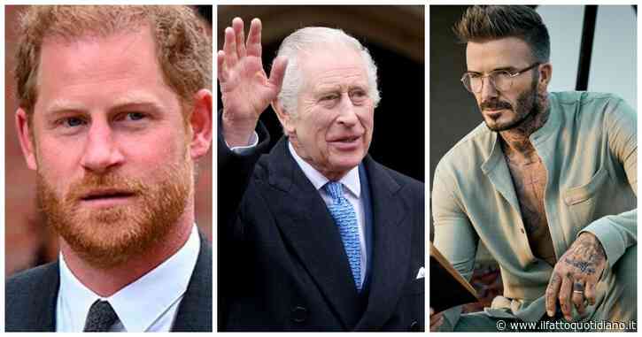 Il principe Harry torna a Londra e papà Carlo lo snobba. L’incontro segreto tra il re e Beckham fa scalpore