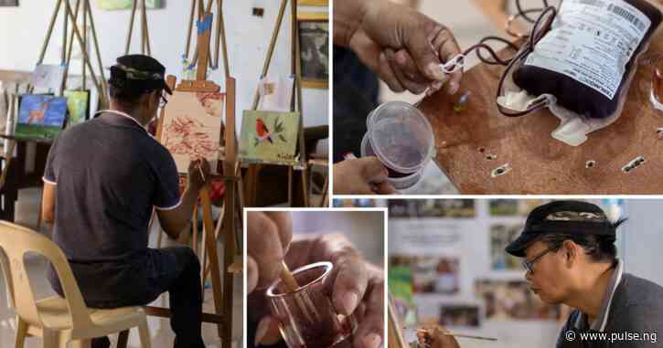 The Filipino artist who paints with his blood