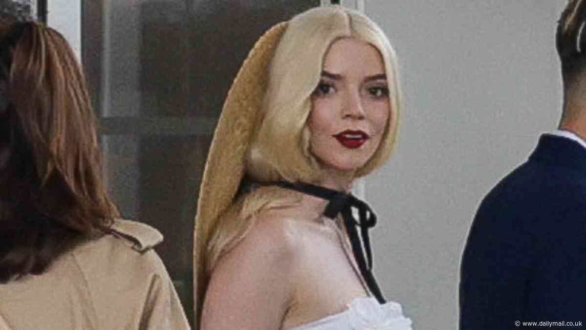 Anya Taylor-Joy stuns in a semi-sheer white dress while her Furiosa co-star Chris Hemsworth poses for selfies with fans hours before Cannes Film Festival opening ceremony begins