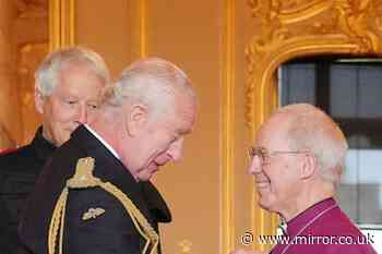 King Charles beams as he's at he carries out first investiture since cancer diagnosis