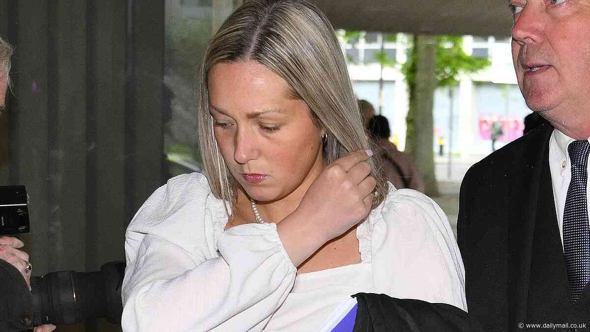 Maths teacher Rebecca Joynes, 30, accused of having sex with one pupil before becoming pregnant by a second arrives at court with her father