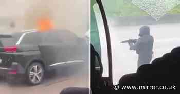 France prison van escape: Masked gunmen ram flaming car as 'highly dangerous' criminal escapes