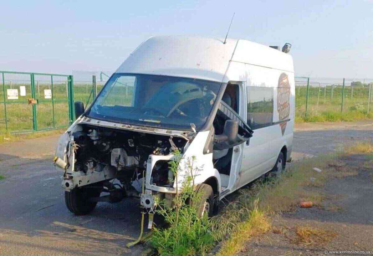 Barber van stolen and stripped for parts