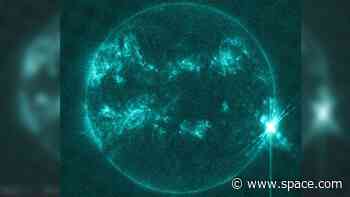 Sun unleashes massive X8.7 solar flare, biggest of current cycle, from super-active monster sunspot (video)