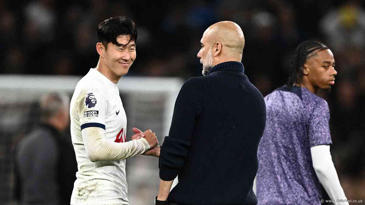 Jamie Carragher claims Arsenal fans 'would be two-footing the TV', after Son Heung-min botched one-on-one that made Pep Guardiola collapse to turf