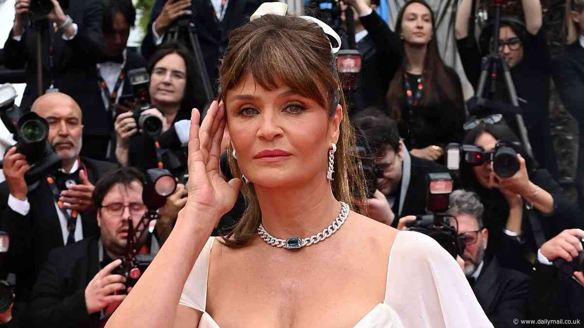 Cannes Film Festival: Helena Christensen, 55, stuns in an ethereal white gown as she leads the model arrivals alongside glam Taylor Hill, Shanina Shaik and Romee Strijd at star-studded The Second Act premiere