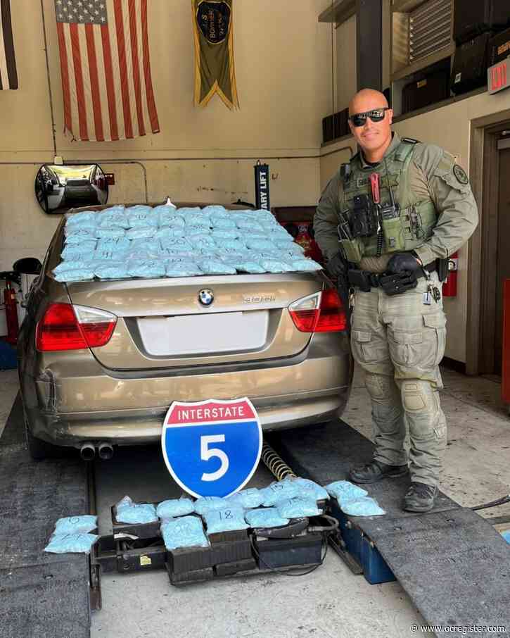 Driver found with 85 pounds of possibly counterfeit narcotics arrested on I-5 near San Clemente