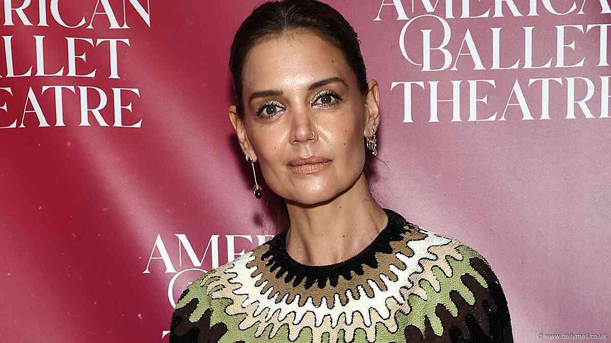 Katie Holmes cuts a glamorous figure in an elegant black gown with sequin details as she leads stars at the American Ballet Theatre Spring Gala in NYC