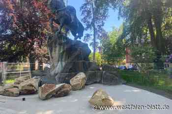 Noch vor den Ferien: Brunnen am Widukind-Denkmal soll wieder fließen